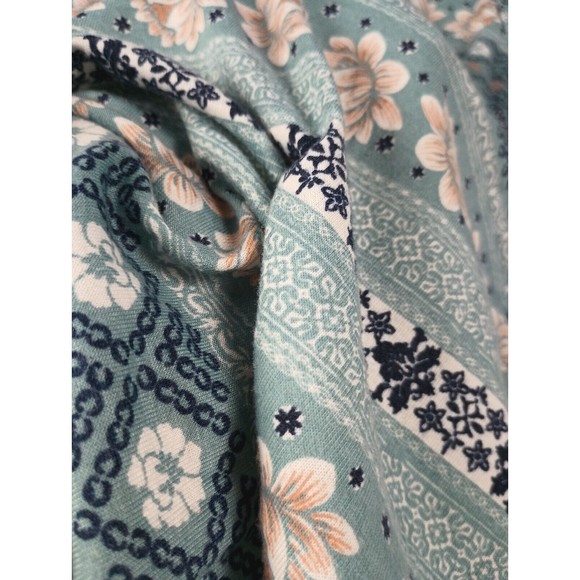 Wall Flower Ladies Sz XL Lotus Floral Print Tie Front T Shirt Hi Low Tunic - Picture 11 of 12